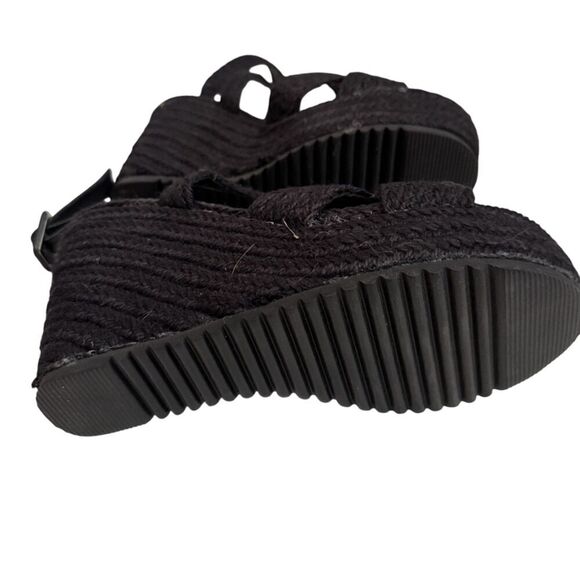 Beach by Matisse Black Jute Platform Sandals Size 8 - Picture 6 of 11